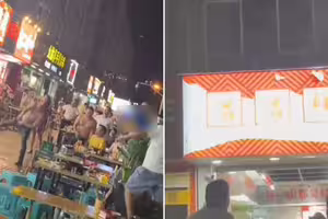 樓上住戶嫌餐廳太吵潑水 樓下多人酒瓶砸窗反擊 樓上住戶嫌餐廳太吵潑水 樓下多人酒瓶砸窗反擊