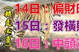 8大生肖運勢飄紅：14日中頭彩，15日偏財旺，16日發橫財！