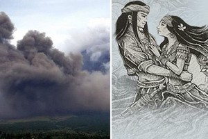 活火山出現「詭異男女相擁雲層照」，當地人說出「背後淒美故事」感動全球：原來是真的！