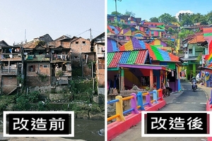 印尼政府投資了2萬2千多美元「粉刷 232 座貧民窟房屋」結果變成了【神奇的彩虹村】讓大家都非常驚艷！