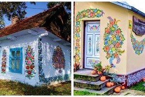 這座「波蘭小村莊被萬紫千紅的花卉所覆蓋」，繽紛亮麗的彩繪讓全球遊客都驚豔！