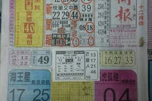 12/15 中國新聞報  六合參考