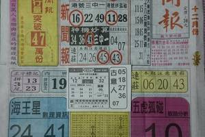 12/22 中國新聞報  六合參考