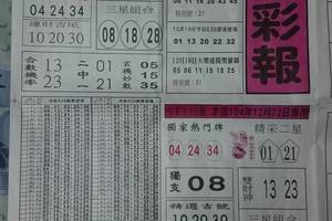 12/22 黑鷹彩報  六合參考
