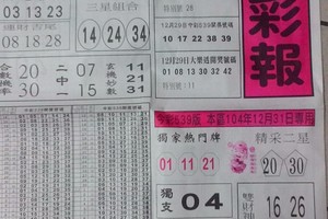 12/31 黑鷹彩報  六合參考