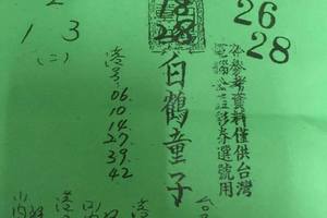 12/31 白鶴童子  六合參考