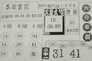 12/31 六合專欄  六合參考