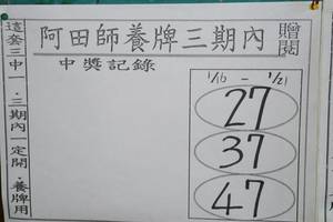 1/16~1/21 阿田師  六合參考