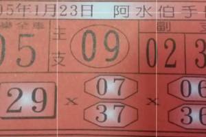 1/23 阿水伯  六合參考