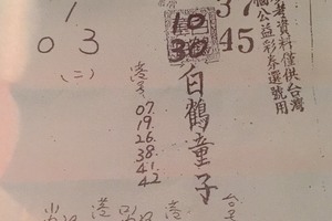1/23 白鶴童子  六合參考