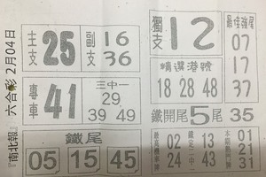 2/4 南北報  六合參考