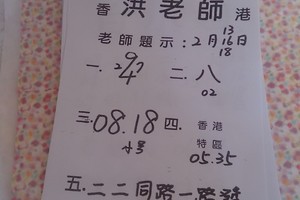 2/13~2/18 洪老師   六合參考