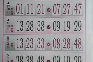 4/26~5/8 玄天上帝靈數  六合參考