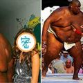 被譽為「巨人殺手」身高210公分體重415公斤的相撲選手，超正老婆讓鄉民們超羨慕！