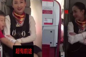 蠟筆小新真人版！小屁孩看到空姐黑絲「伸手就往那邊摳」…網笑翻：長大之後不得了