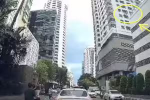 天上掉落1物　機車騎士遭砸慘了