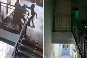 學生樓梯旁打鬧 一碰欄杆出事摔落 學生樓梯旁打鬧 一碰欄杆出事摔落