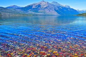 美國冰川國家公園的《麥當勞湖》，湖裡的石頭宛如七彩寶石！
