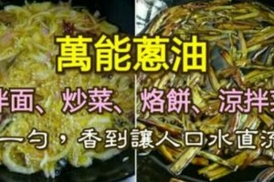 沒想到萬能蔥油竟然這麼容易做，拌面、炒菜、烙餅、涼拌菜加一勺它，香到讓人口水直流！