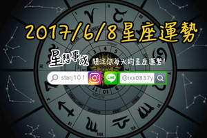 2017年6月8日星座運勢金句×微笑獎得主-處女座×哭哭盃得主-水瓶座