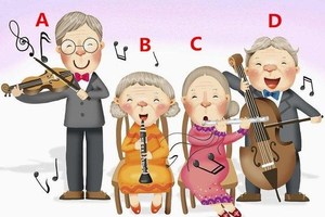 心理測試：四個老人誰演奏的最好，測你的老年生活會幸福嗎？