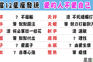 「我知道，他不愛我！」如果12星座愛的人不愛自己，果斷滾開還是糾結等待！