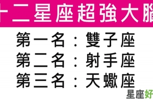 十二星座超強大腦排行榜！你是最聰明的星座!你敢承認自己是笨蛋!