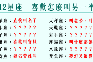 「寶貝、親愛的、老公」！12星座 喜歡怎麼「稱呼」另一半！