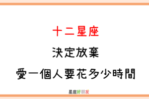 給你最後的疼愛，是手放開｜12星座 決定「放棄一個人」要花多少時間！