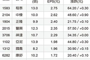 低本益比高獲利股 抗震