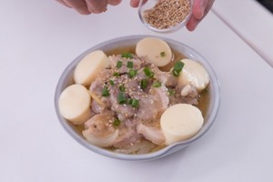 味噌玉子豆腐蒸豬肉片