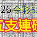 9/26 今彩539 自創版路 五支連碰 供您參考 !