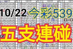 10/22 今彩539 自創版路 10/20中36  五支連碰 供您參考 !