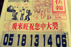 10月10日六合彩（香港九九快報，養牌，消息牌）參考看看。