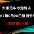 大樂透中心選牌法9月26日預測分析 上期小中四顆