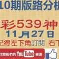 [今彩539神算] 11月27日 2支 10期版路分析