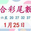 六合彩尾數王 1月25日 上期中六星 20 27 32 37 41 44 版路預測版本2 準9進10 不斷版