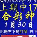 [六合彩神算] 1月30日 上期中17 2支 10期版路分析