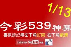 [今彩539神算] 1月13日 5支 單號定位 雙號 拖牌