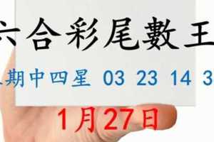 六合彩尾數王 1月27日 上期中四星 03 23 14 36 版路預測版本1 準12進13 不斷版