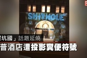 【影片】屎坑在這！　川普酒店外牆被投影滿滿糞便符號