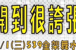 7月1日(三)準到很誇張 539金架舞水！今彩539專業版路 大公開分析號碼版！