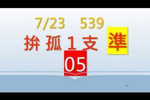 07.23.今彩539(孤1支05)