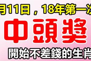 1月11日起不差錢，這些生肖，2018年第一次中獎就是頭獎！