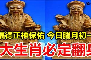 福德正神保佑 今日臘月初一（1月17日） 8大生肖必定翻身 ， 趕快看看有沒有你？