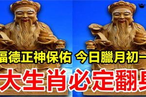 福德正神保佑 今日臘月初一（1月17日） 8大生肖必定翻身 ， 趕快看看有沒有你？