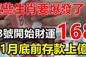 這些生肖要爆發了，18號開始財運一路發，1月底前存款上億！