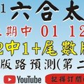 (六合太極)1/11(四)參考-2中1+尾數版路[上期中01 12 21 ]六合彩預測版路(第二版)