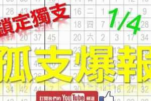 孤支爆報+鎖定獨支版路【1月6日】六合彩爆報