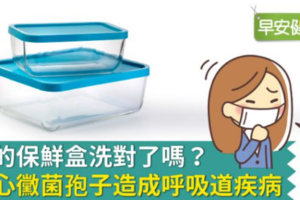 你的保鮮盒洗對了嗎？當心黴菌孢子造成呼吸道疾病！